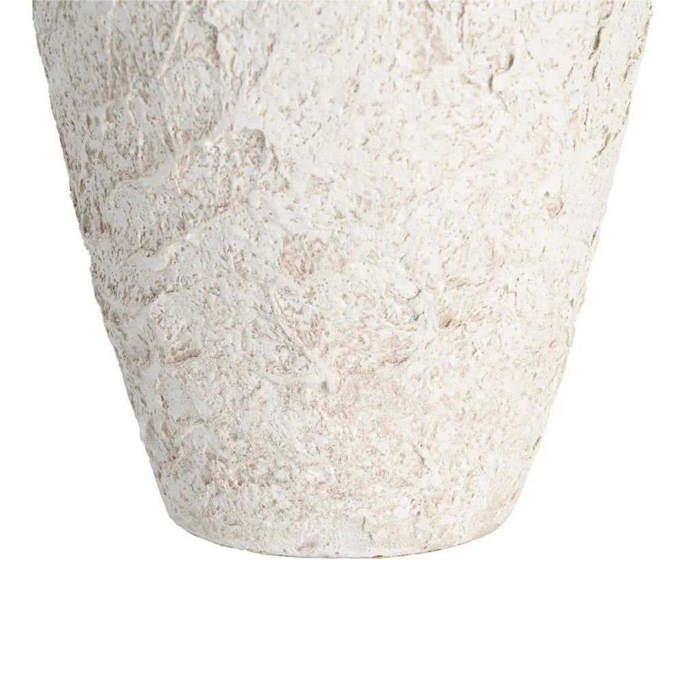 WHITE CERAMIC VASE 23 X 23 X 40 CM