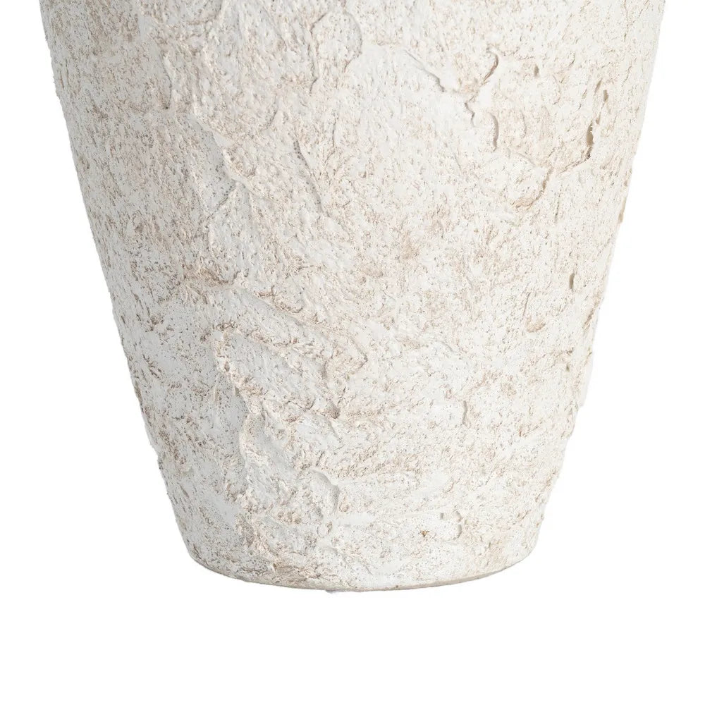 WHITE CERAMIC VASE 26 X 26 X 60 CM