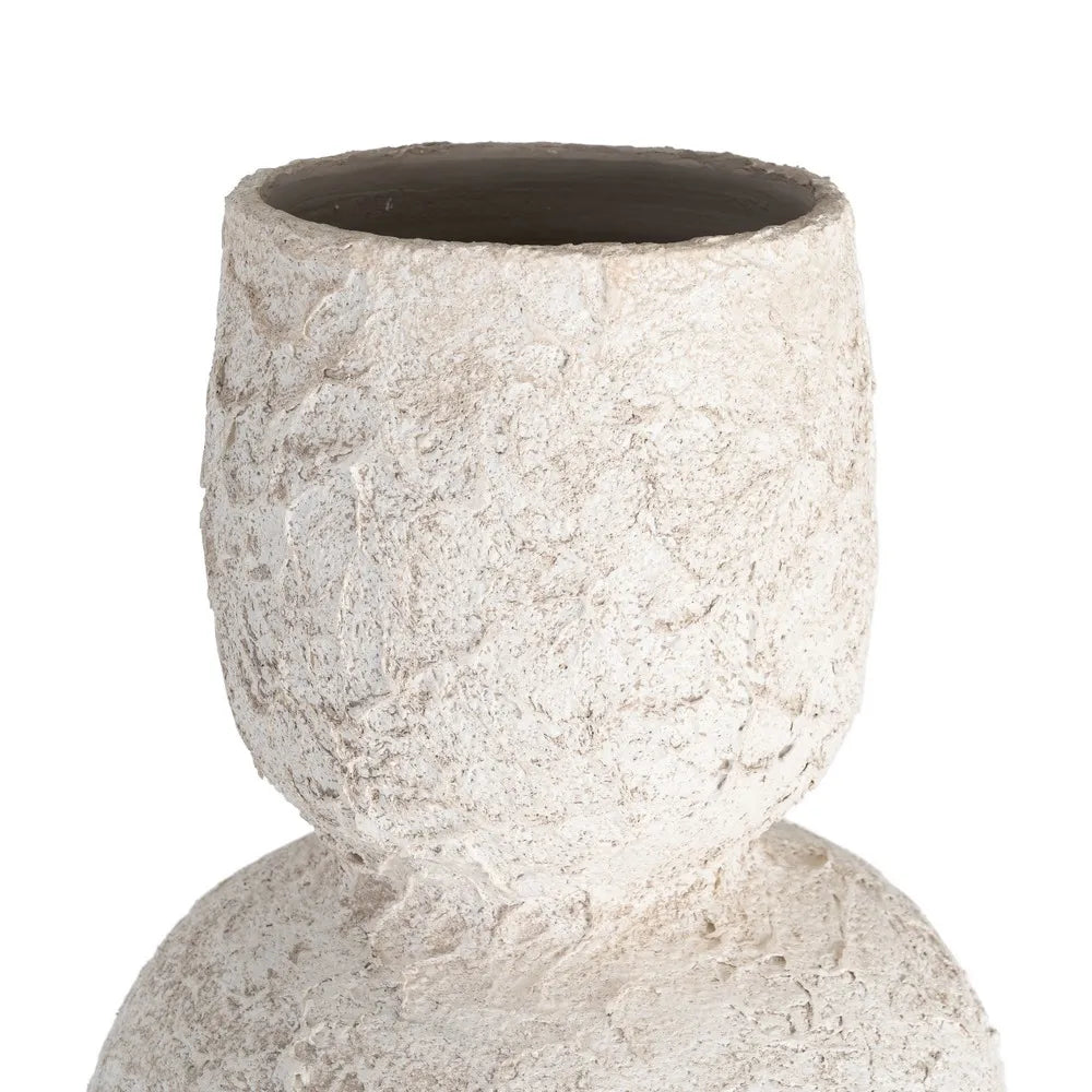 WHITE CERAMIC DECORATIVE VASE 31 X 31 X 80 CM