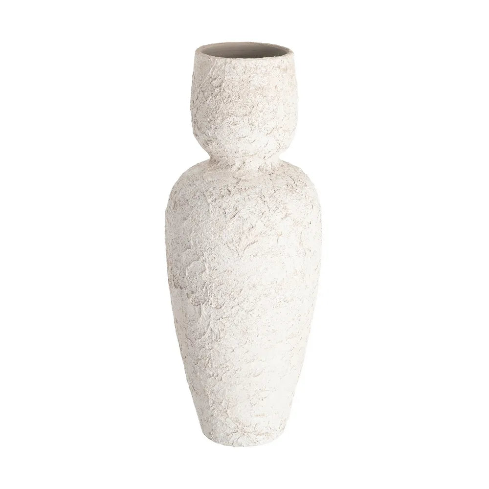 WHITE CERAMIC DECORATIVE VASE 31 X 31 X 80 CM