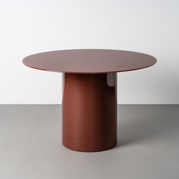 Rust MDF & Glass Dining Table 120x120x76 cm
