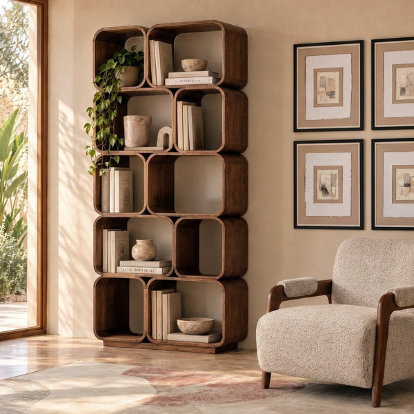 Mango Wood Shelving Unit 90x30x190 cm