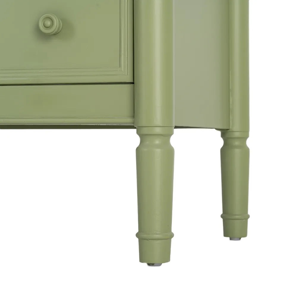 BED SIDE NATURAL-GREEN WOOD 80 X 45 X 60 CM
