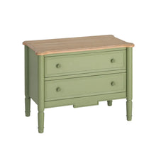 Load image into Gallery viewer, BED SIDE NATURAL-GREEN WOOD 80 X 45 X 60 CM