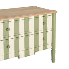 Load image into Gallery viewer, BED SIDE STRIPES GREEN-CREAM 80 X 45 X 60 CM