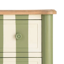 Load image into Gallery viewer, BED SIDE STRIPES GREEN-CREAM 80 X 45 X 60 CM