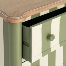 Load image into Gallery viewer, BED SIDE STRIPES GREEN-CREAM 80 X 45 X 60 CM