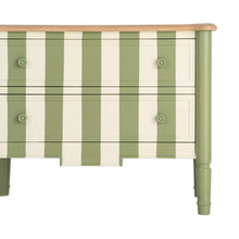 Load image into Gallery viewer, BED SIDE STRIPES GREEN-CREAM 80 X 45 X 60 CM