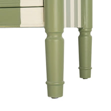 Load image into Gallery viewer, BED SIDE STRIPES GREEN-CREAM 80 X 45 X 60 CM