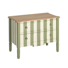 Load image into Gallery viewer, BED SIDE STRIPES GREEN-CREAM 80 X 45 X 60 CM