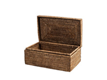 Cargar imagen en el visor de la galería, Rectangular Rattan Box with Lid