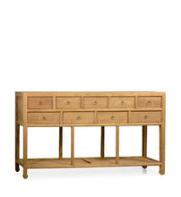 Cargar imagen en el visor de la galería, 9 DRAWERS 1 SHELF TEAK SIDEBOARD