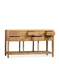 Cargar imagen en el visor de la galería, 9 DRAWERS 1 SHELF TEAK SIDEBOARD
