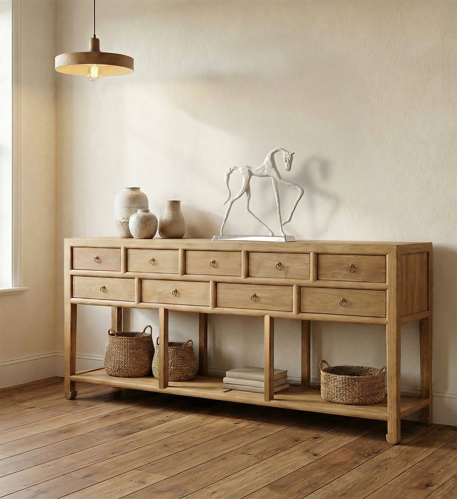 9 DRAWERS 1 SHELF TEAK SIDEBOARD