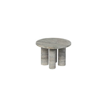 Charger l&#39;image dans la galerie, Side Table -VOLOS- Travertine Silver Size S Round