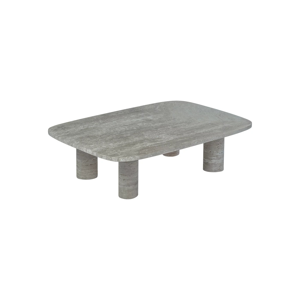 Coffee table -VOLOS- Color Travertine Silver Size L Rectangular