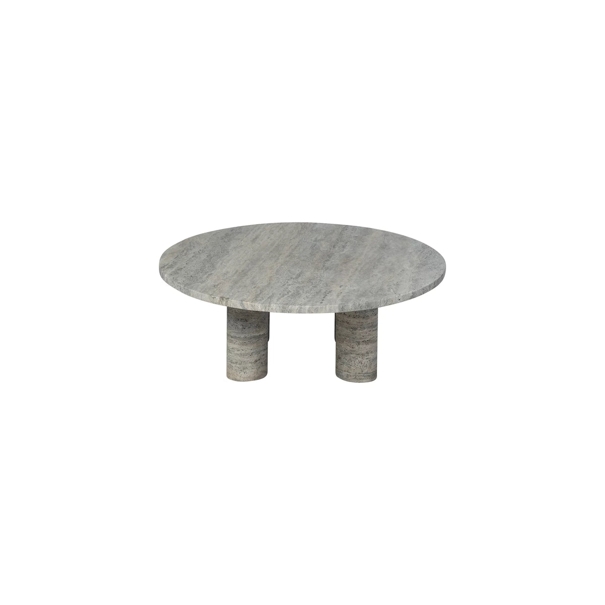 Coffee Table -VOLOS- Travertine Silver Size L Round