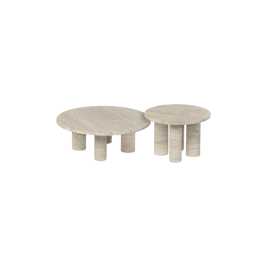 Side Table -VOLOS- Travertine Size S Round