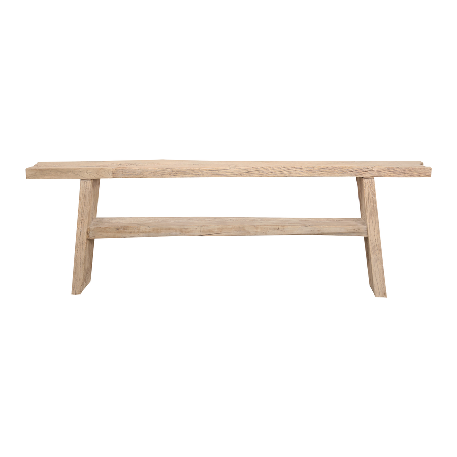 Console table wood natural 246x32x82