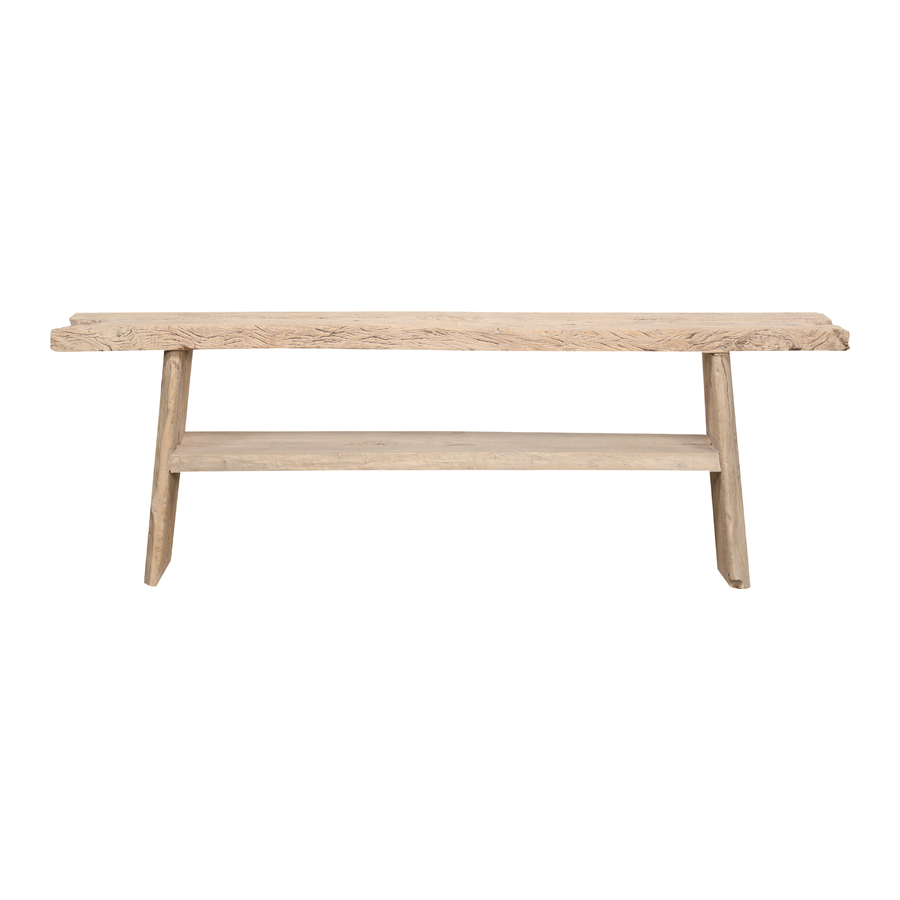 Console table wood natural 235x37x80