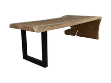 Load image into Gallery viewer, Dining Table 1 U Leg-320x76-127x78-Natural/Black-Munggur/Metal