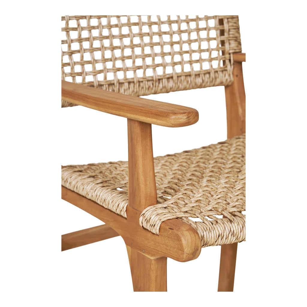 Dining Chair with armrest, teak, nature