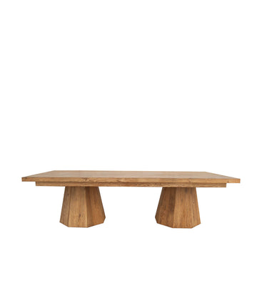OCTOGONAL LEGS TEAK DINING TABLE