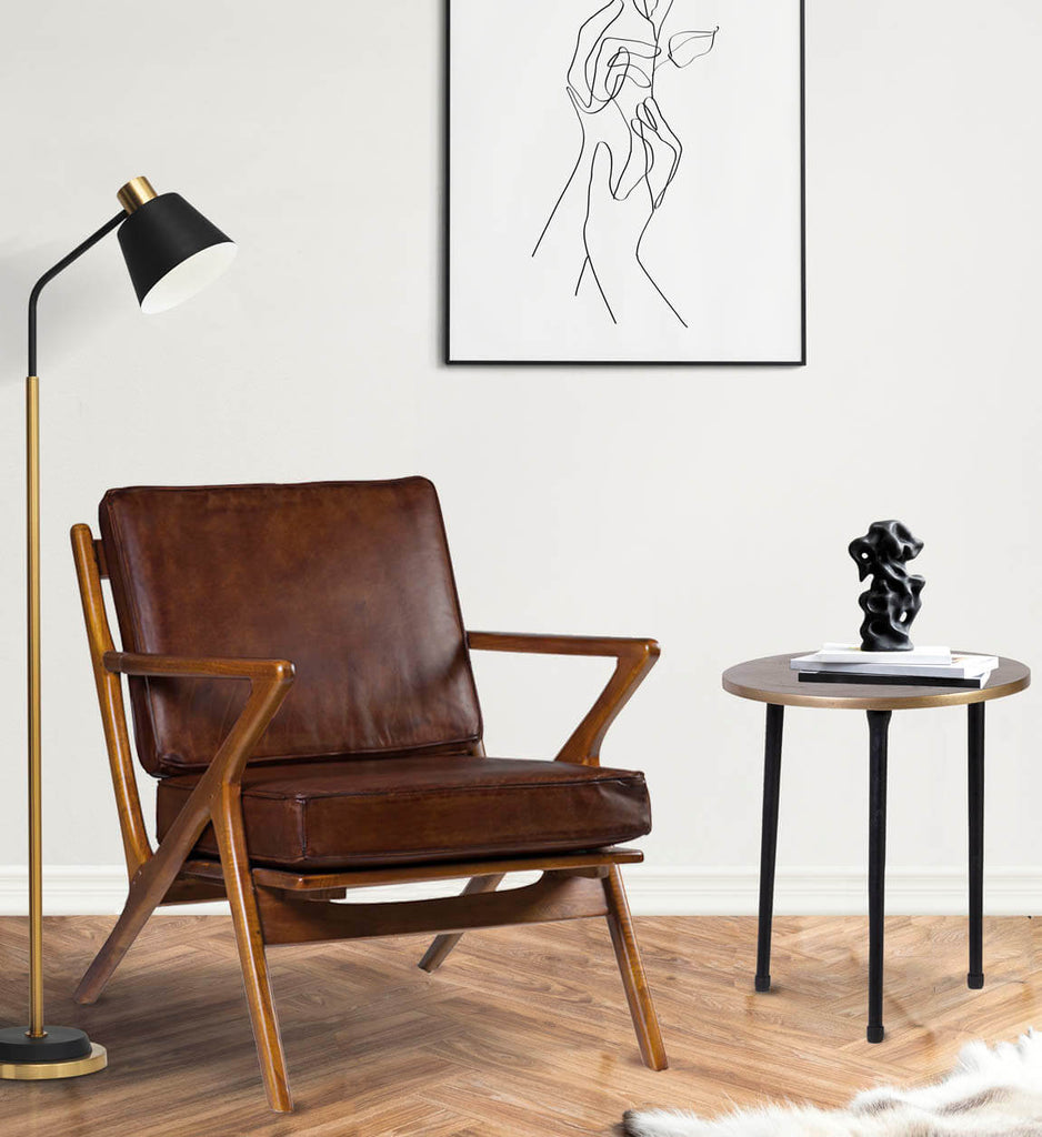 LEATHER CUSHION ARMCHAIR