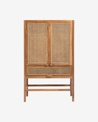 CABINET, NATURE W/RATTAN