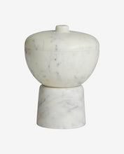 Cargar imagen en el visor de la galería, KALI STORAGE BOWL W/LID, WHITE MARBLE