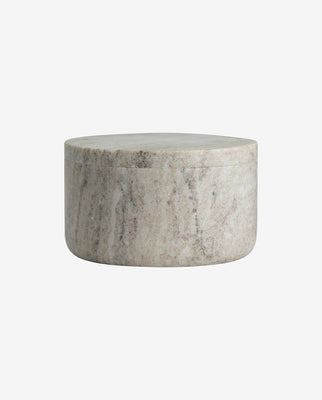 GRINA JAR, LARGE, BROWN MARBLE