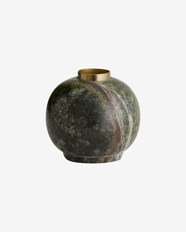 ULVA CANDLE HOLDER, GREEN MARBLE