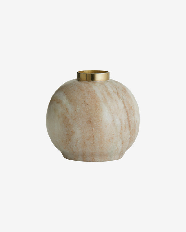 ULVA CANDLE HOLDER, BROWN MARBLE