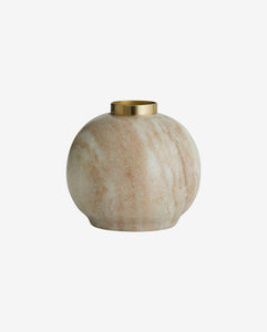 ULVA CANDLE HOLDER, BROWN MARBLE