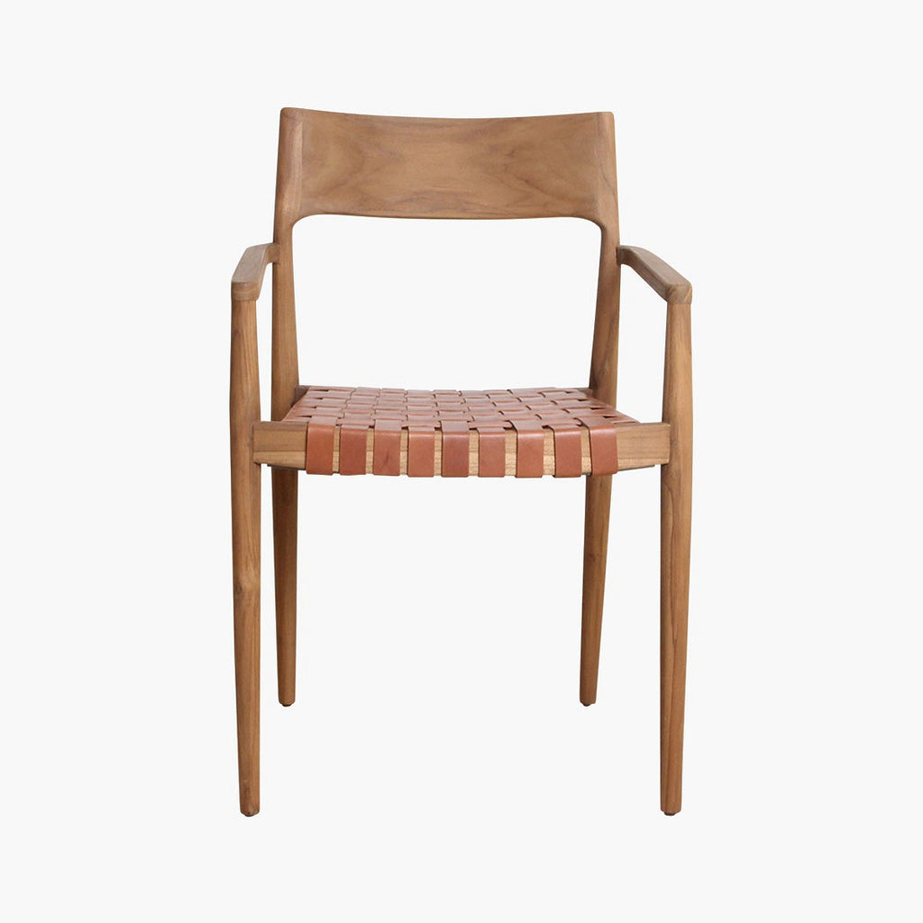 Dining armchair natural leather
