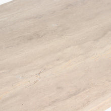 Cargar imagen en el visor de la galería, Travertine coffee table natural wood base rectangular