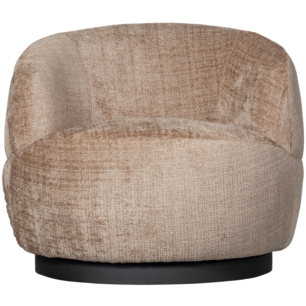 WOOLLY SWIVEL ARMCHAIR CHENILLE SAND