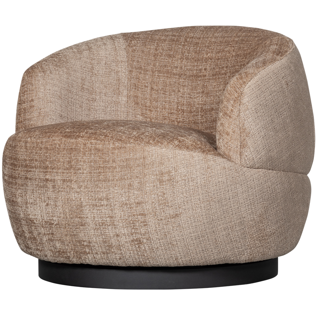WOOLLY SWIVEL ARMCHAIR CHENILLE SAND