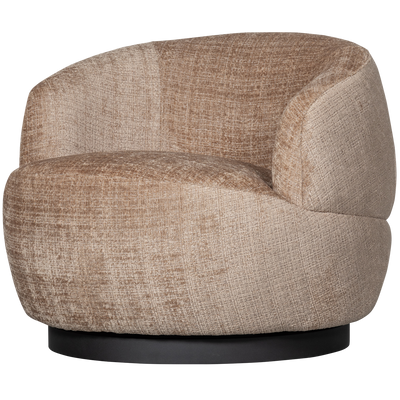 WOOLLY SWIVEL ARMCHAIR CHENILLE SAND