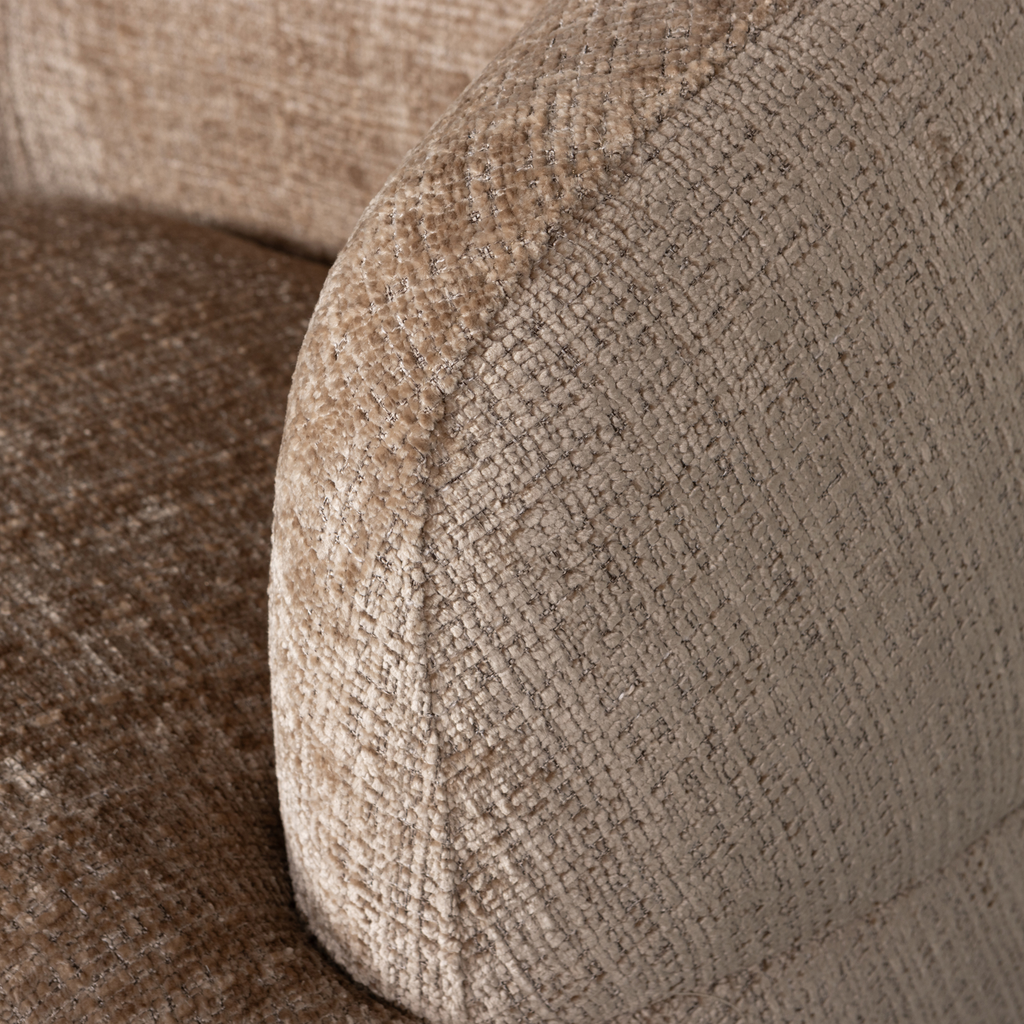 WOOLLY SWIVEL ARMCHAIR CHENILLE SAND