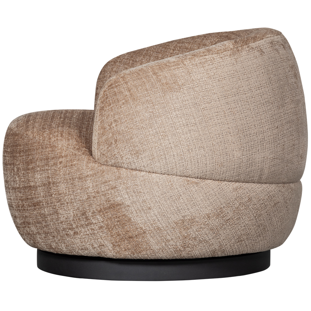 WOOLLY SWIVEL ARMCHAIR CHENILLE SAND