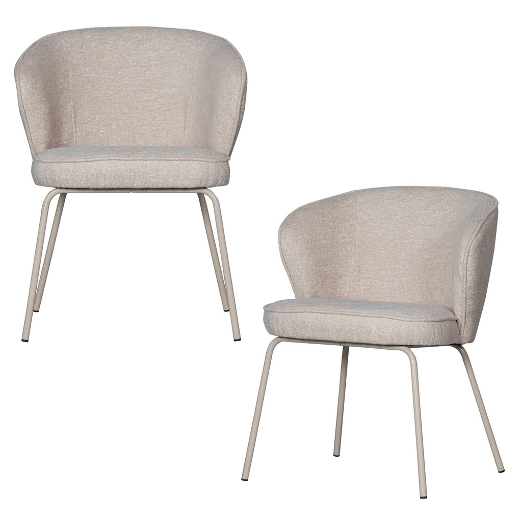 ADMIT DINING CHAIR WOVEN FABRIC PEBBLE