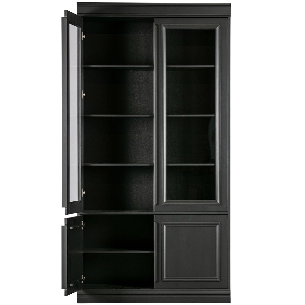 ORGANIZE GLASS-DOOR DISPLAY CASE 44CM PINE MATT BLACK [fsc]