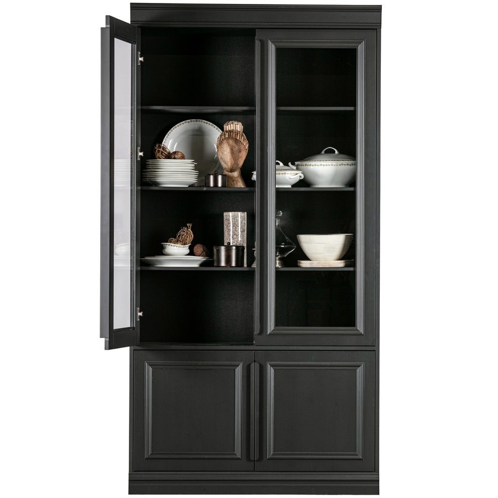 ORGANIZE GLASS-DOOR DISPLAY CASE 44CM PINE MATT BLACK [fsc]