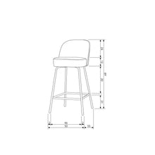 Load image into Gallery viewer, VOGUE BARSTOOL 65CM VELVET HONEY YELLOW