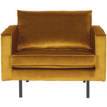 Laden Sie das Bild in den Galerie-Viewer, RODEO ARMCHAIR VELVET OCHRE YELLOW