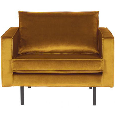 RODEO ARMCHAIR VELVET OCHRE YELLOW