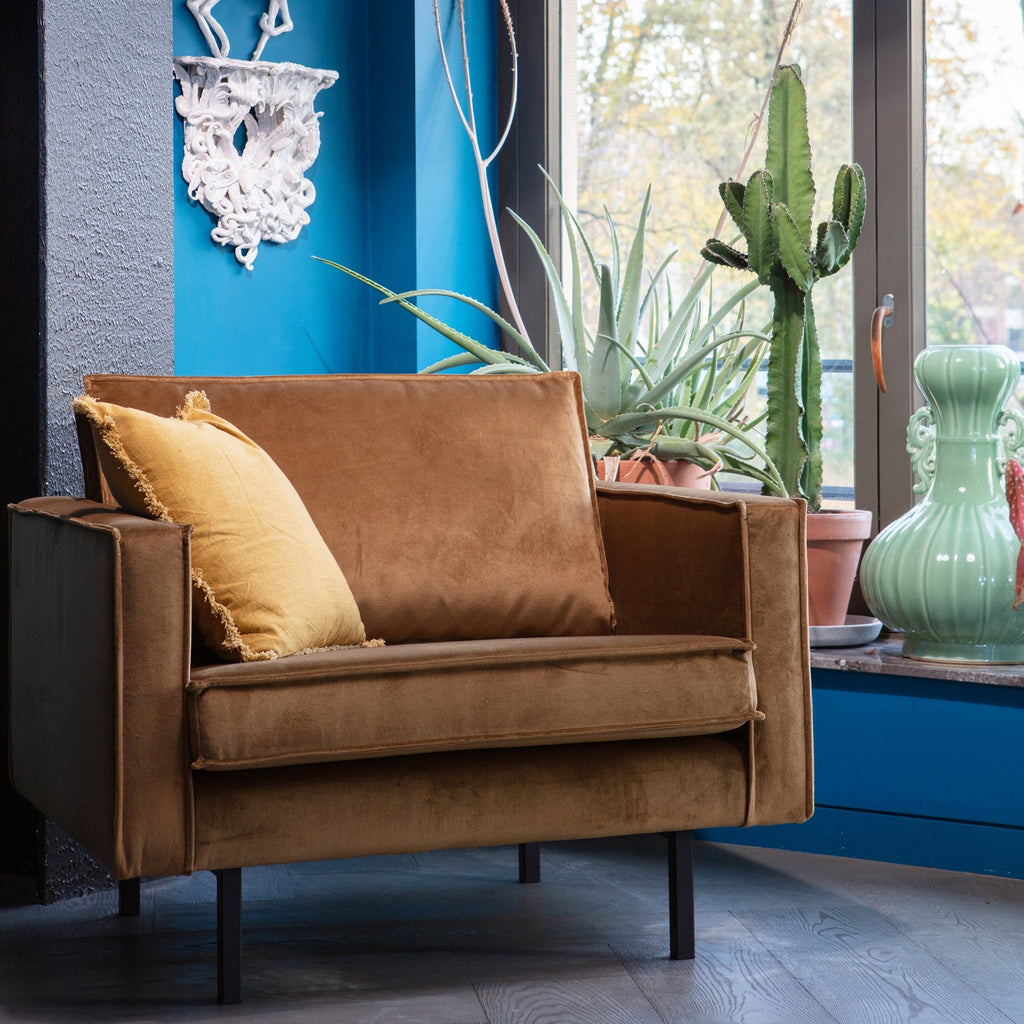 RODEO ARMCHAIR VELVET HONEY YELLOW