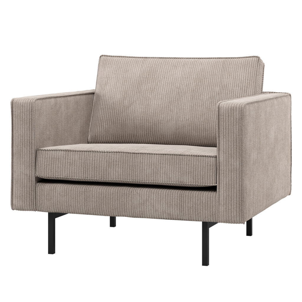 RODEO ARMCHAIR RIB FABRIC DARK SAND
