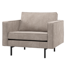 Laden Sie das Bild in den Galerie-Viewer, RODEO ARMCHAIR RIB FABRIC DARK SAND